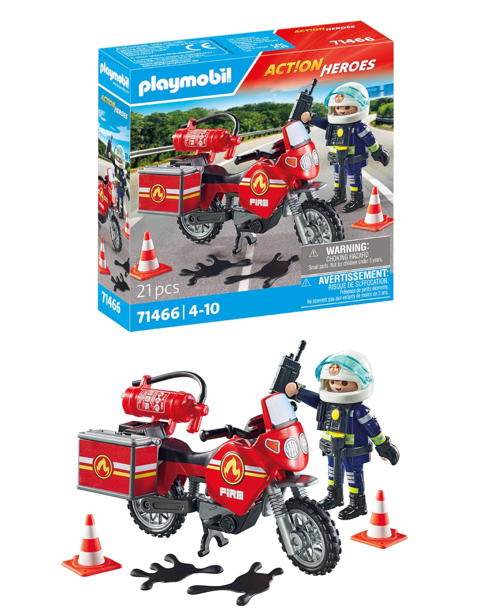PLAYMOBIL Action Heroes 71466 Moto dei Pompieri