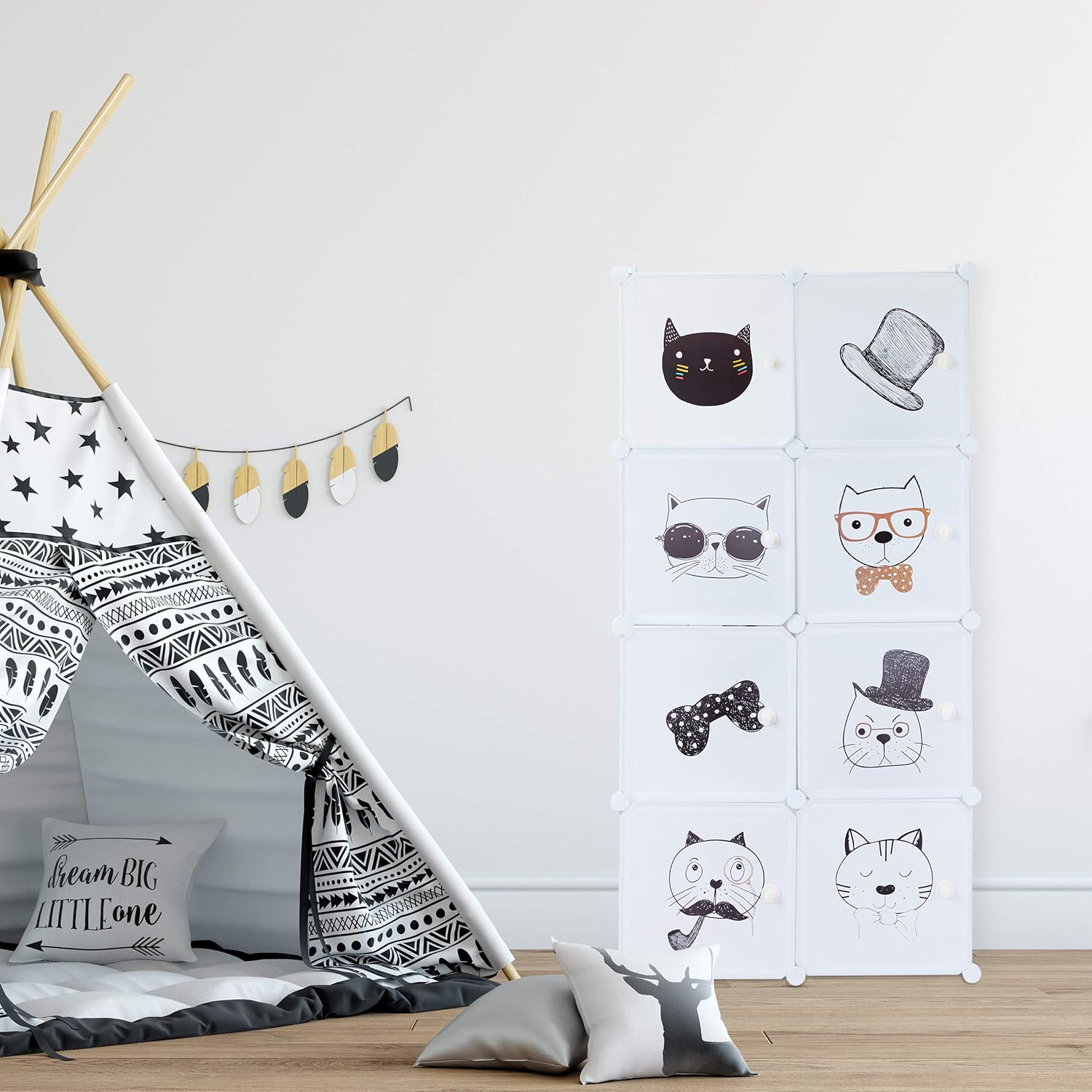 Relaxdays Scaffale Componibile per Cameretta, Bianco - immagine 5