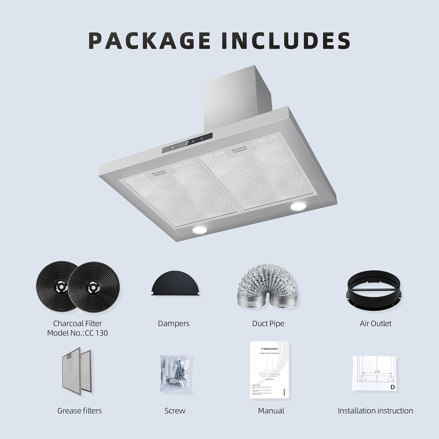 Firegas Cappa Aspirante a Parete 60cm - immagine 7