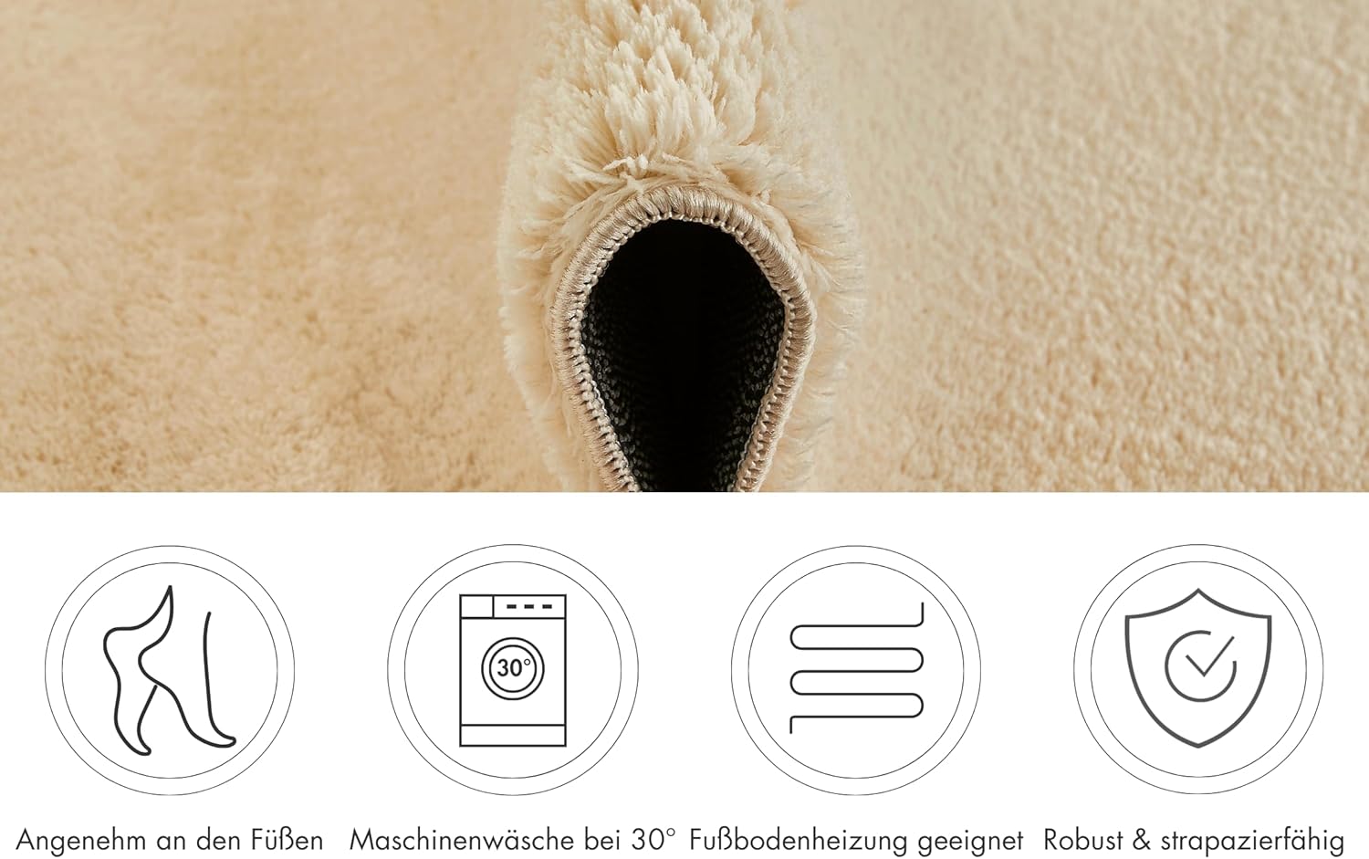 Andiamo Tappeto Arezzo Lavabile 80x200 cm, Crema - immagine 4