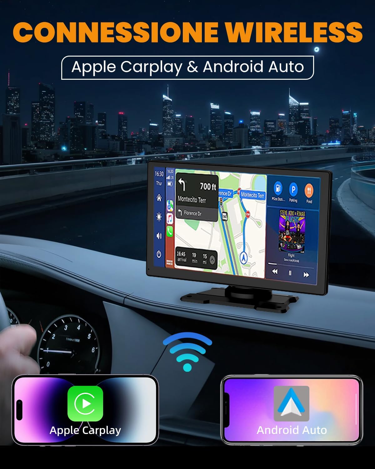Carplay Auto - Autoradio Bluetooth Wireless 9" Android Auto - immagine 2