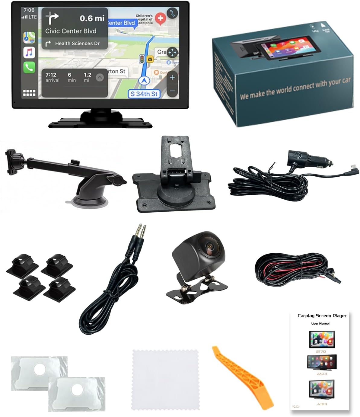 Carplay Auto - Autoradio Bluetooth Wireless 9" Android Auto - immagine 7