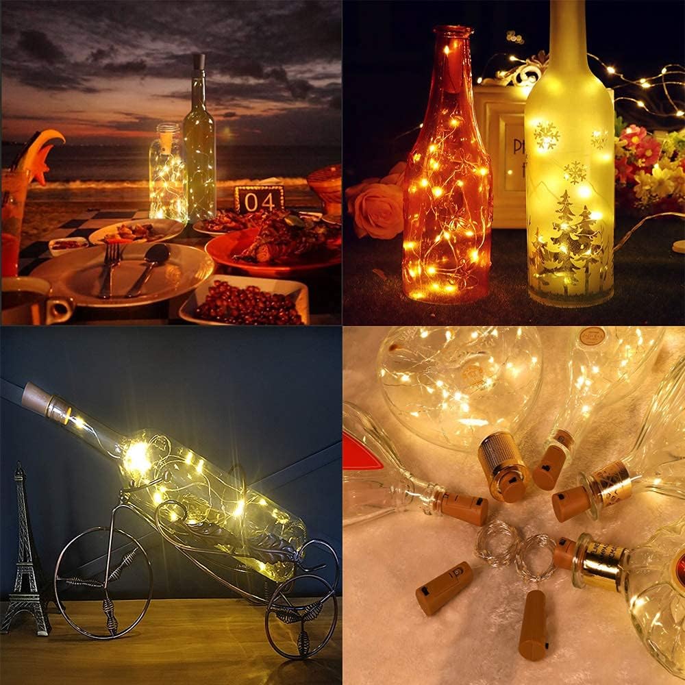 12 Luci per Bottiglie 2m 20 LED con Batterie Ricambio - immagine 3