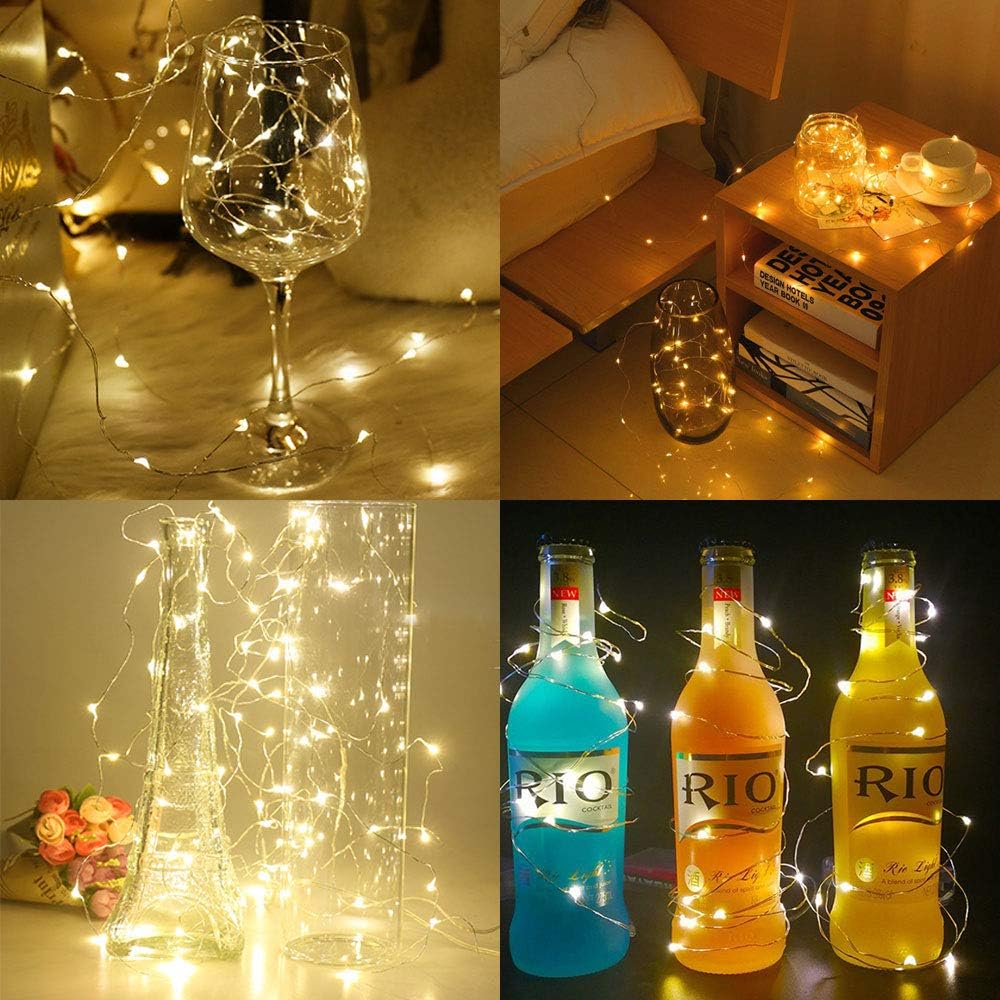 12 Luci per Bottiglie 2m 20 LED con Batterie Ricambio - immagine 4