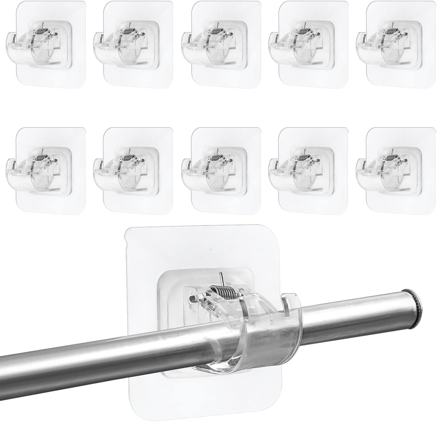 Fyihoxi 10 Ganci Autoadesivi per Tende Senza Bucare - immagine 1