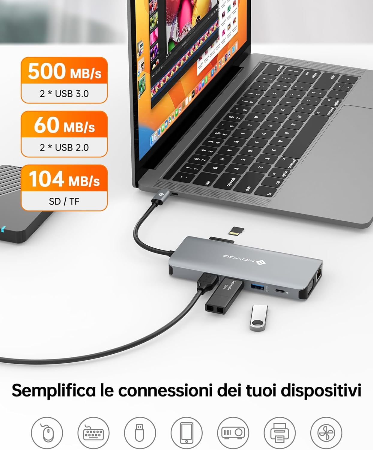 NOVOO Docking Station USB C RM11 - immagine 6