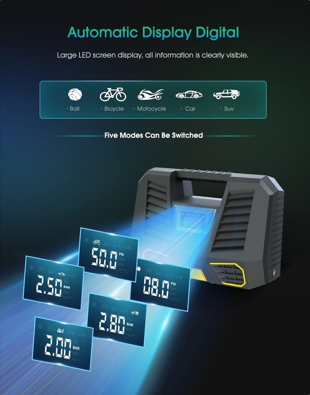 Compressore d'aria Portatile 150 PSI 12V DC - immagine 6