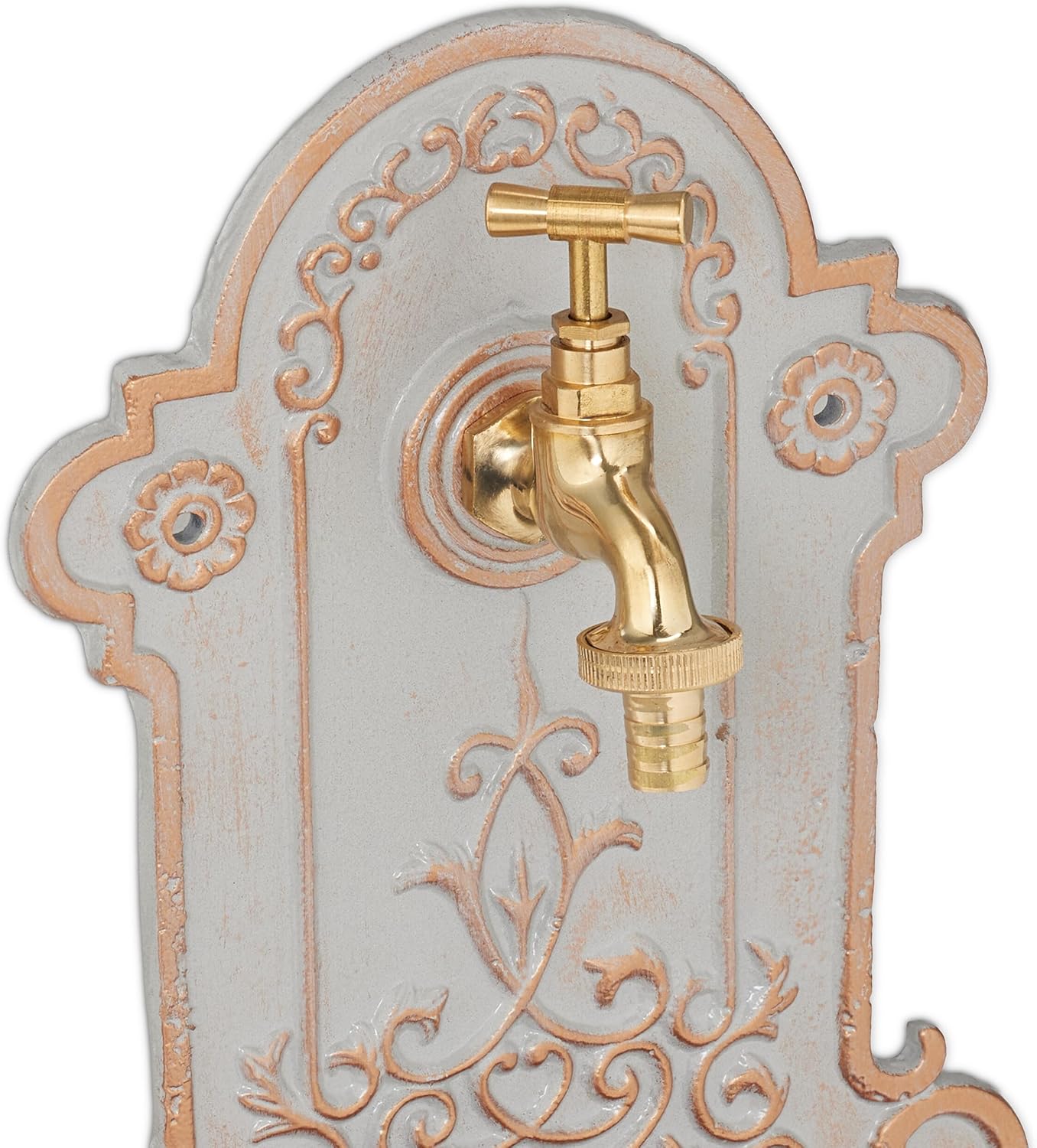 Relaxdays Fontana a Muro da Esterno, Oro Grigio - immagine 5