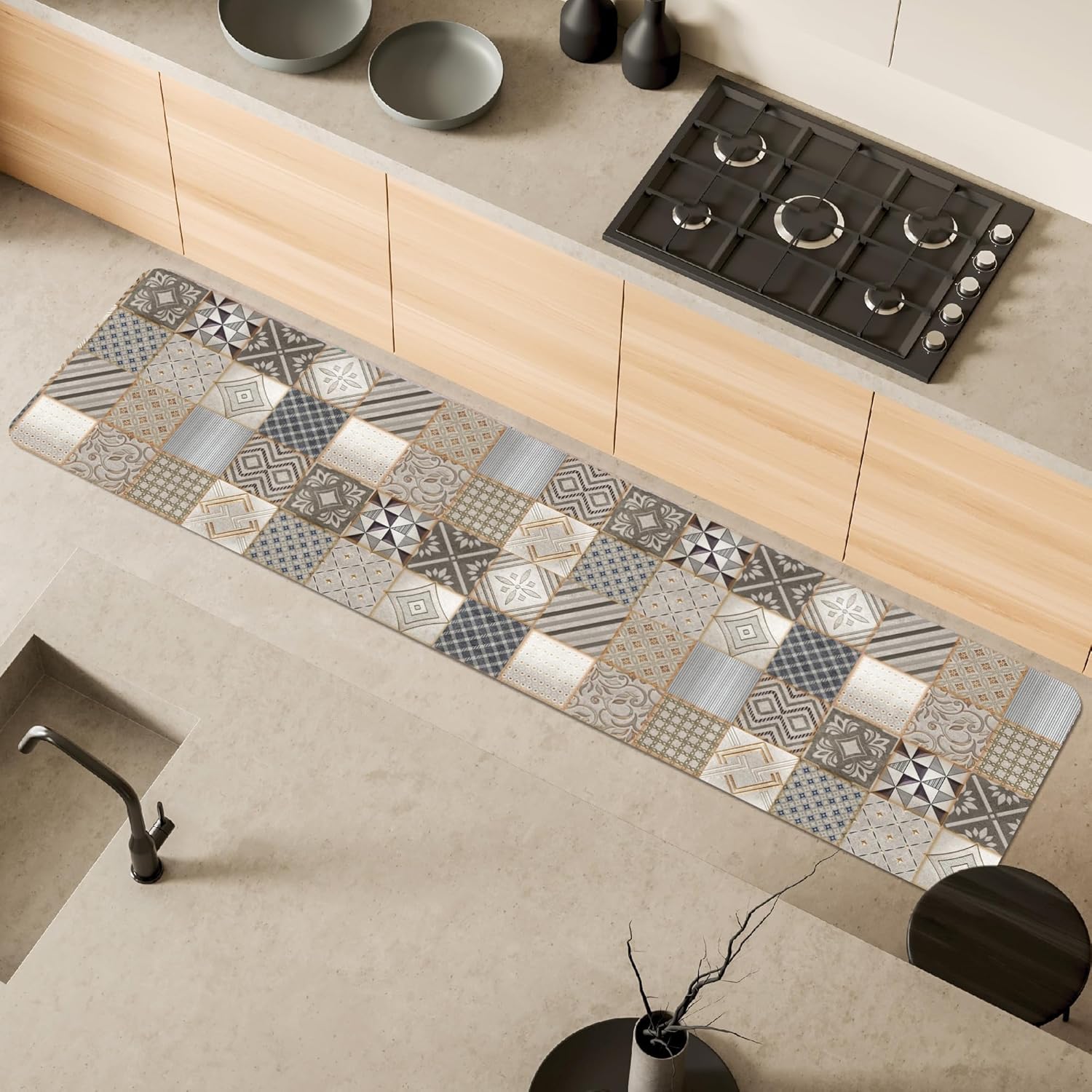 Comart - Tappeto Cucina Austin Impermeabile Antiscivolo 50x230cm