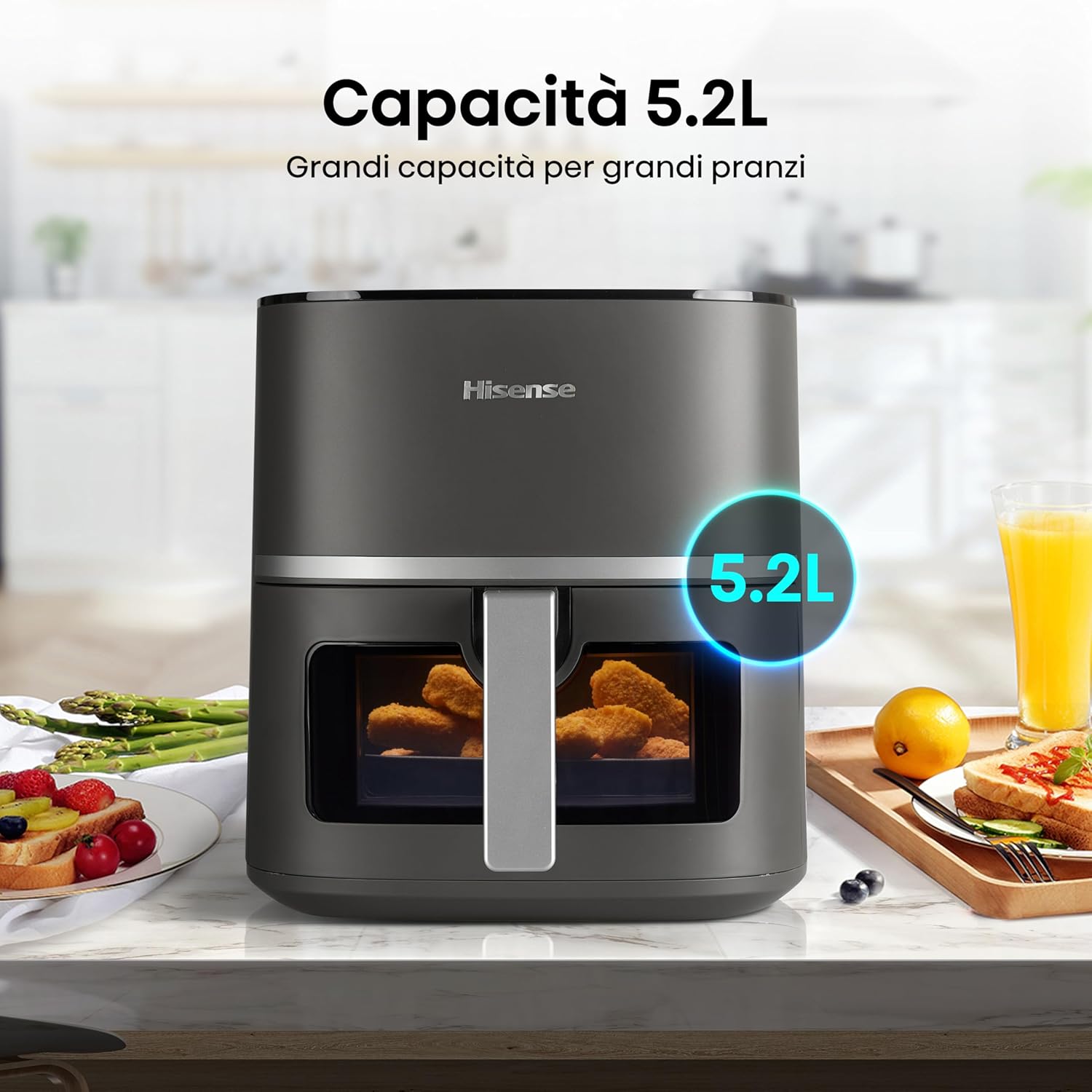 HISENSE HAF1600D - Friggitrice ad Aria 5,2L 1600W - immagine 3