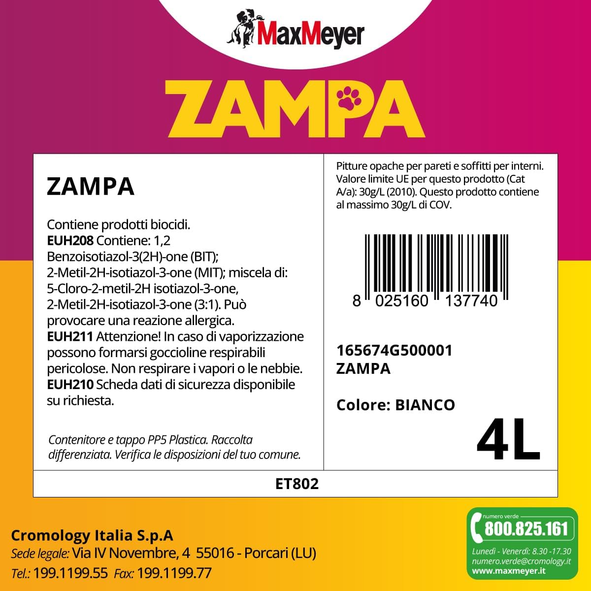 Maxmeyer Pittura Interni Zampa Bianca 4 Litri - immagine 2