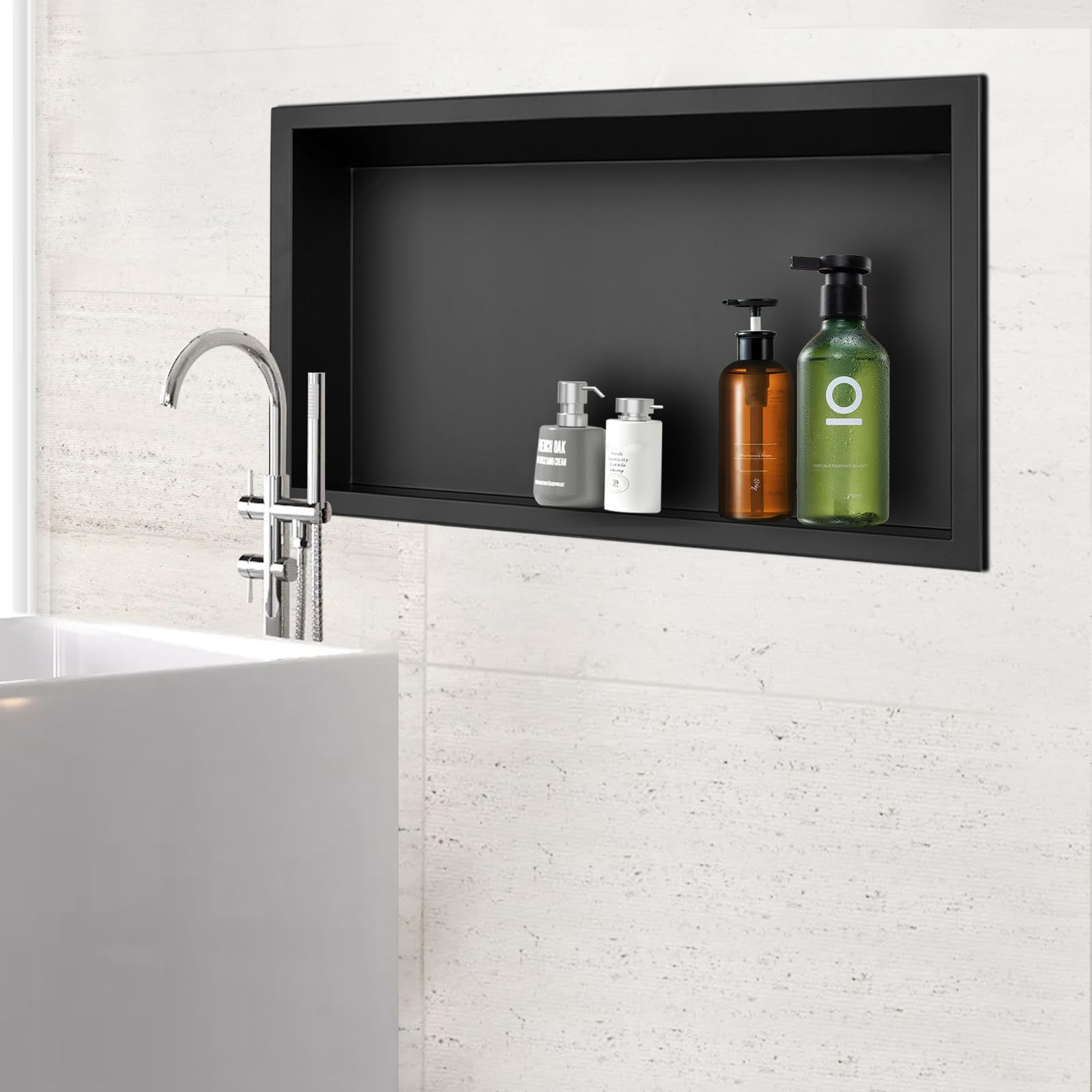 Iyuemps Nicchia Doccia Incasso Nera 60x30 cm