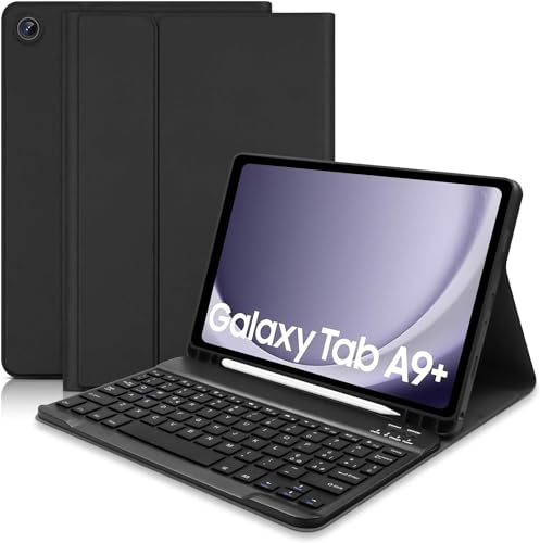 Tastiera Custodia per Samsung Galaxy Tab A9+ 11 Pollici, Nero - immagine 1