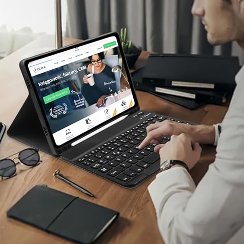 Tastiera Custodia per Samsung Galaxy Tab A9+ 11 Pollici, Nero - immagine 2