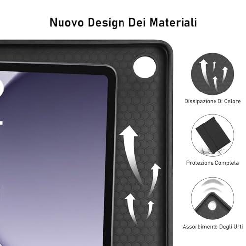 Tastiera Custodia per Samsung Galaxy Tab A9+ 11 Pollici, Nero - immagine 6