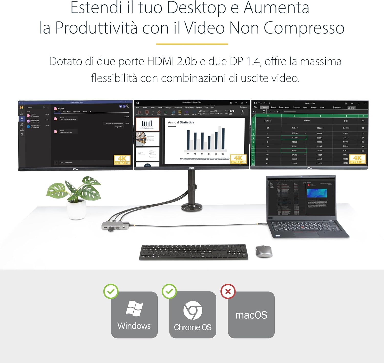 Startech.com Adattatore Multiporta USB-C - Docking Station - immagine 2