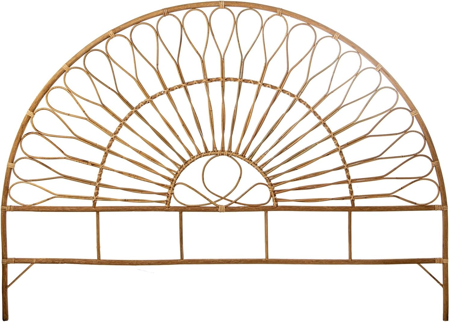 Drw Testiera Letto Semicircolare in Rattan Naturale