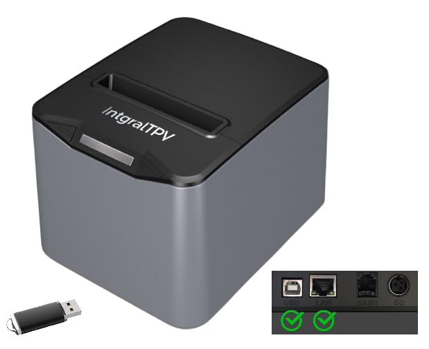 Stampante termica per ricevute, connessione USB, RJ45, RJ11, rotolo 80 mm