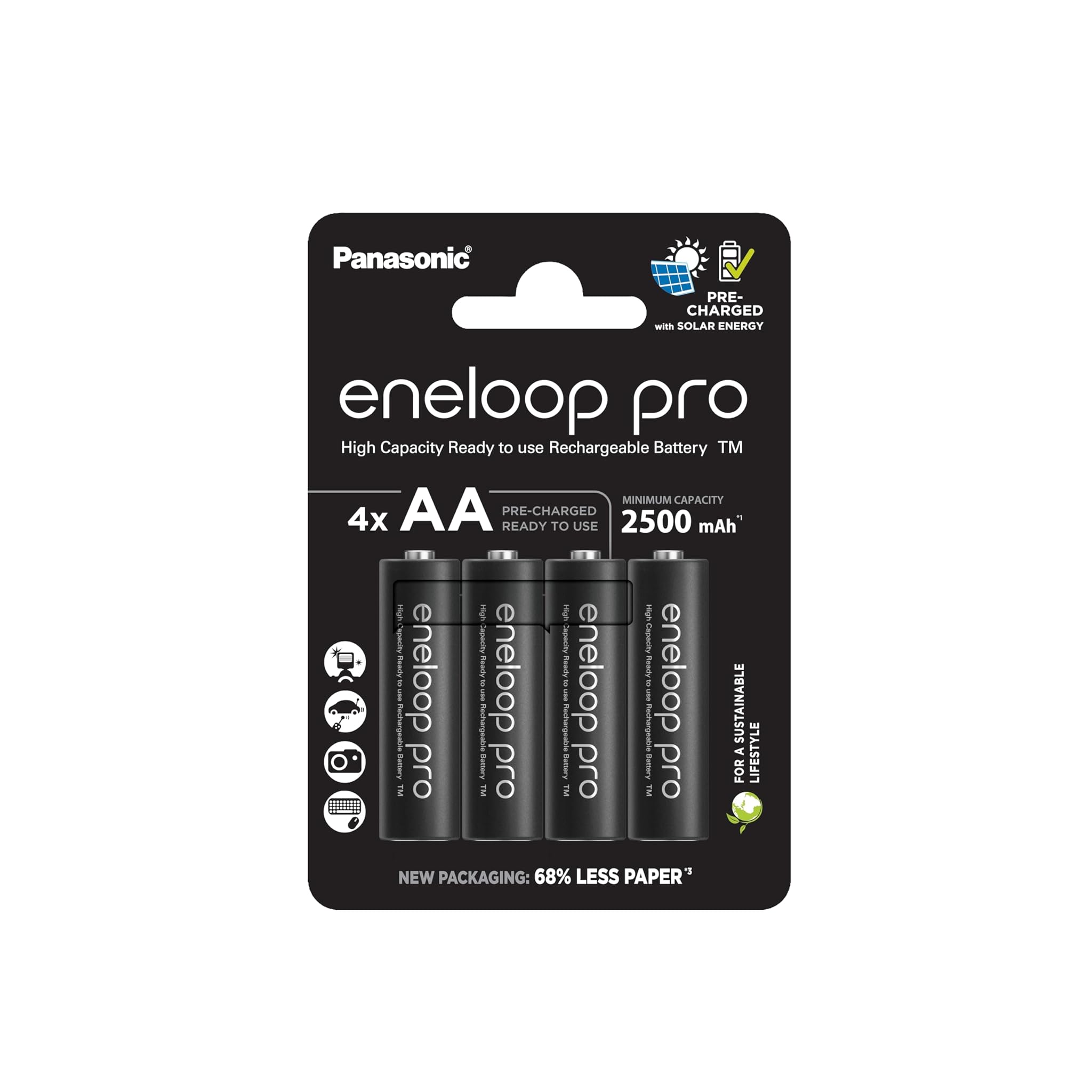 Eneloop pro - Batterie Ricaricabili AA Ni-MH 2500 mAh, Nere
