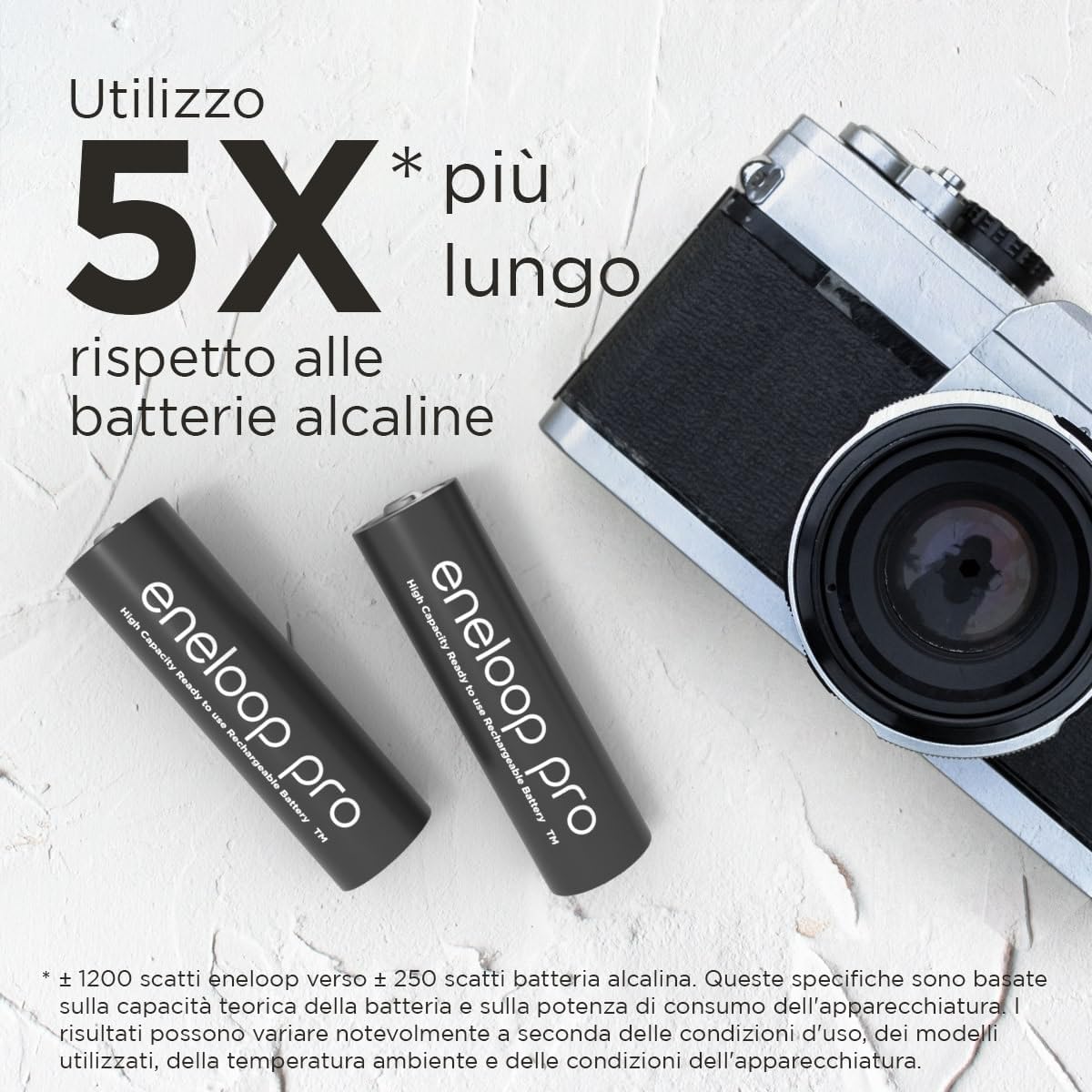 Eneloop pro - Batterie Ricaricabili AA Ni-MH 2500 mAh, Nere - immagine 4