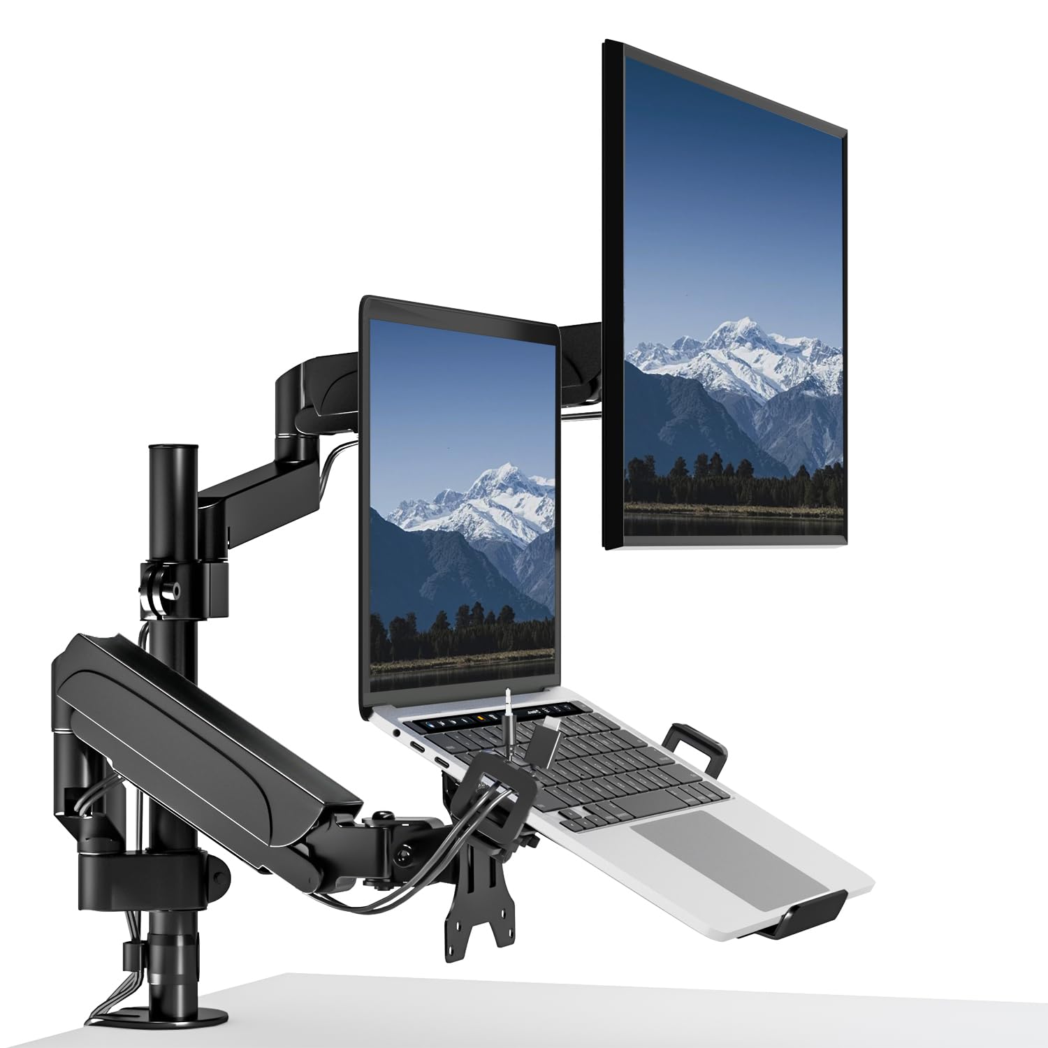 Putorsen Supporto Monitor Braccio con Vassoio Laptop