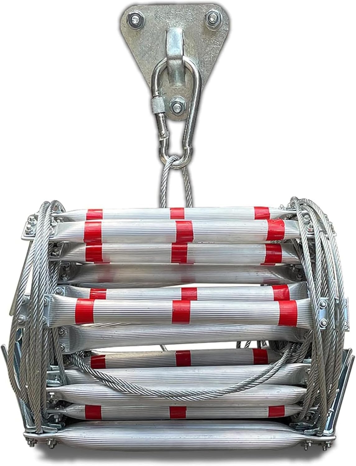 Poweka Scala Corda Antincendio 10m con Moschettoni