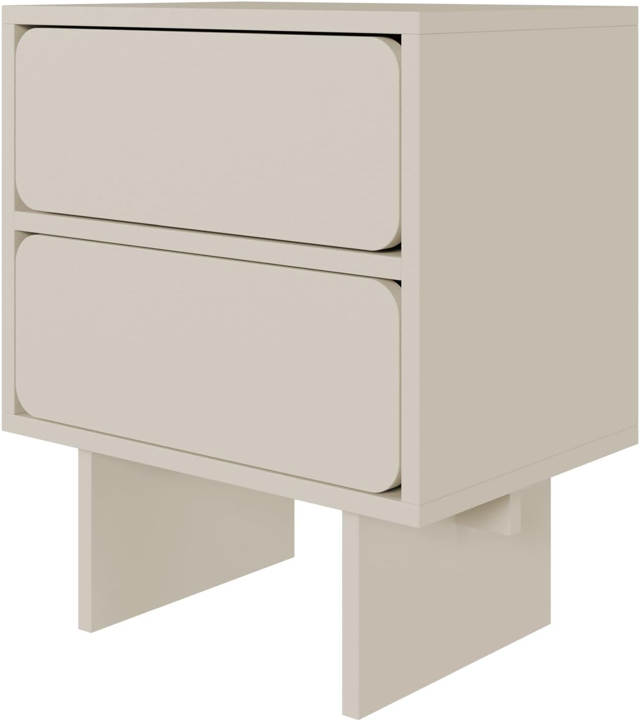 Selsey Wuwu - Comodino con 2 cassetti, apertura a sfera, colore: grigio/beige