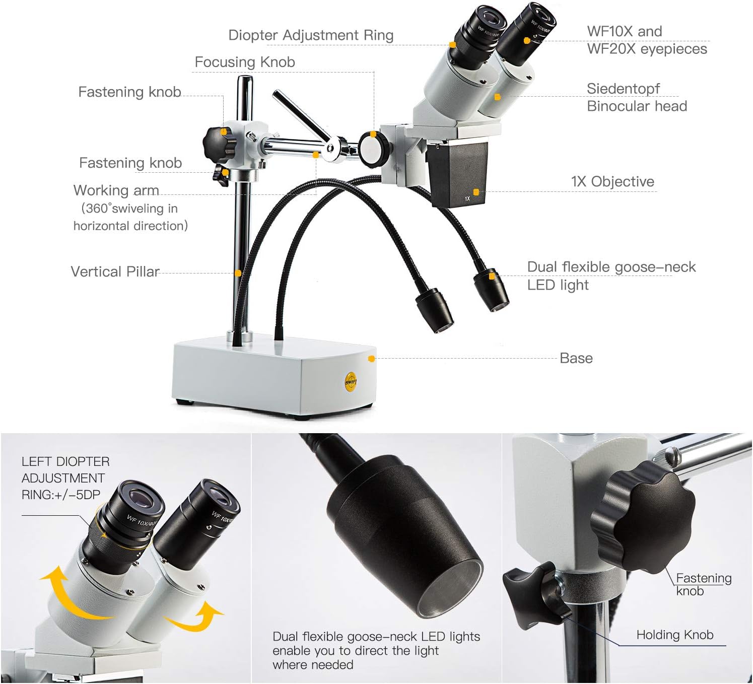 Swift Microscopio Stereo Binoculare S41 Professionale - immagine 3