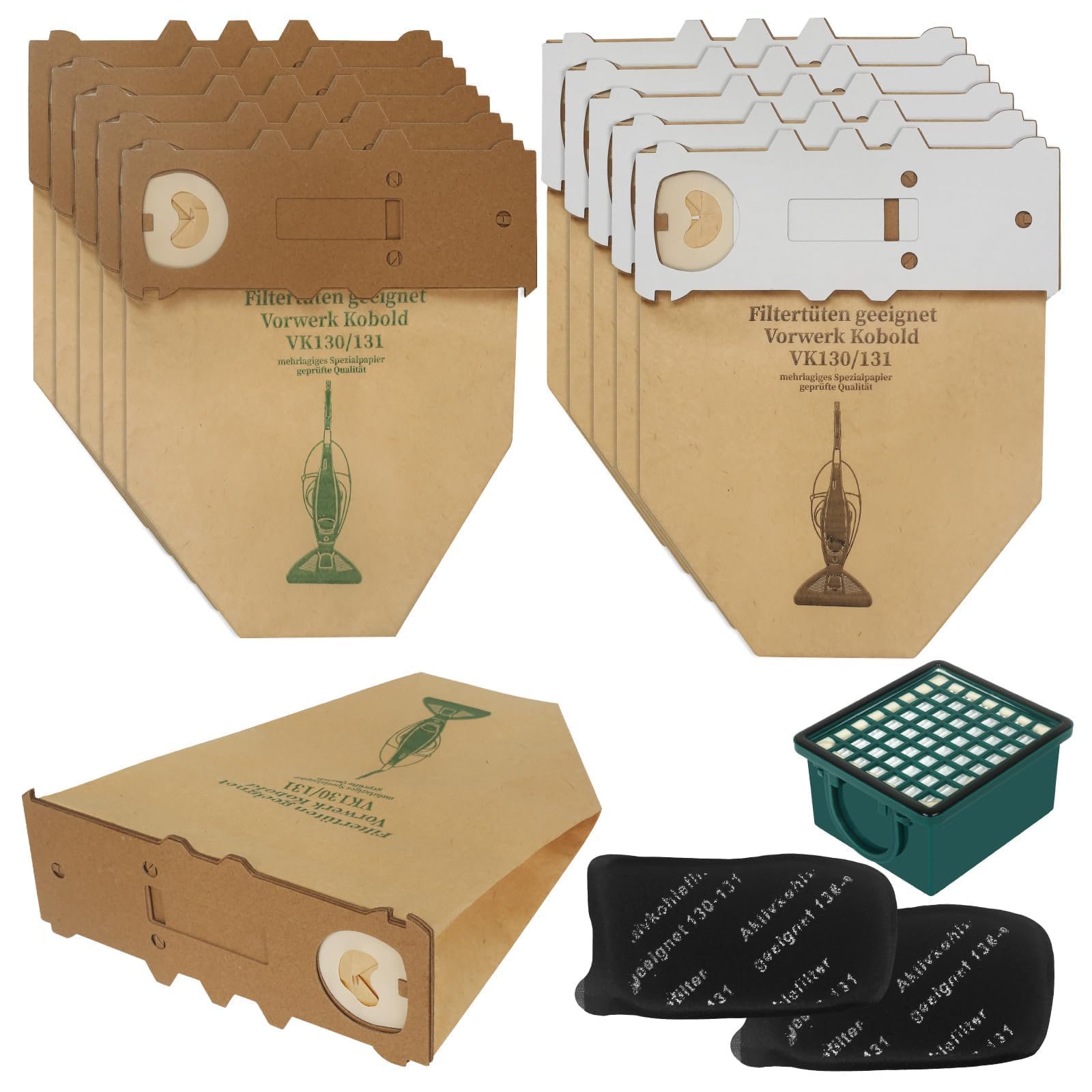 10 Sacchetti per Folletto VK130 VK131 con Filtri