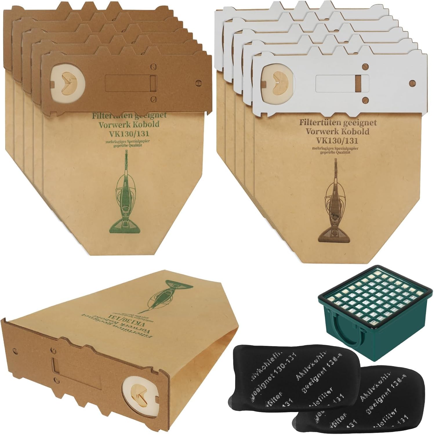 10 Sacchetti per Folletto VK130 VK131 con Filtri - immagine 1