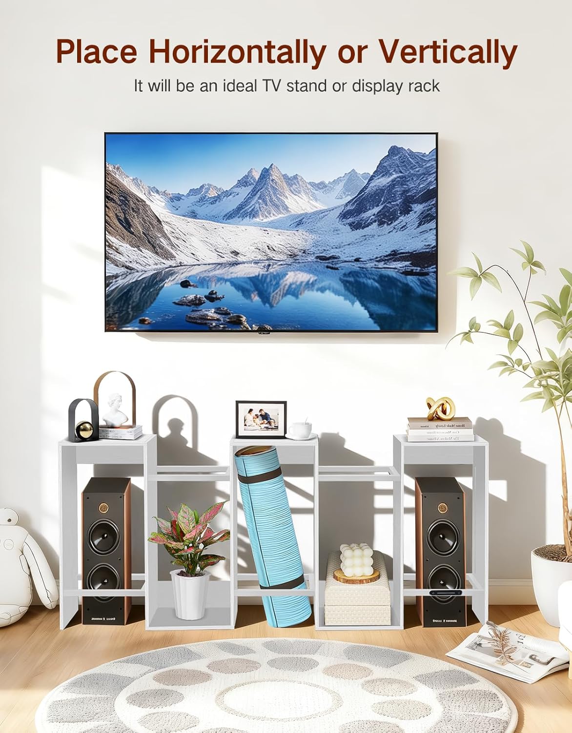 Libreria a Forma di S con Luce e 5 Ripiani - immagine 4