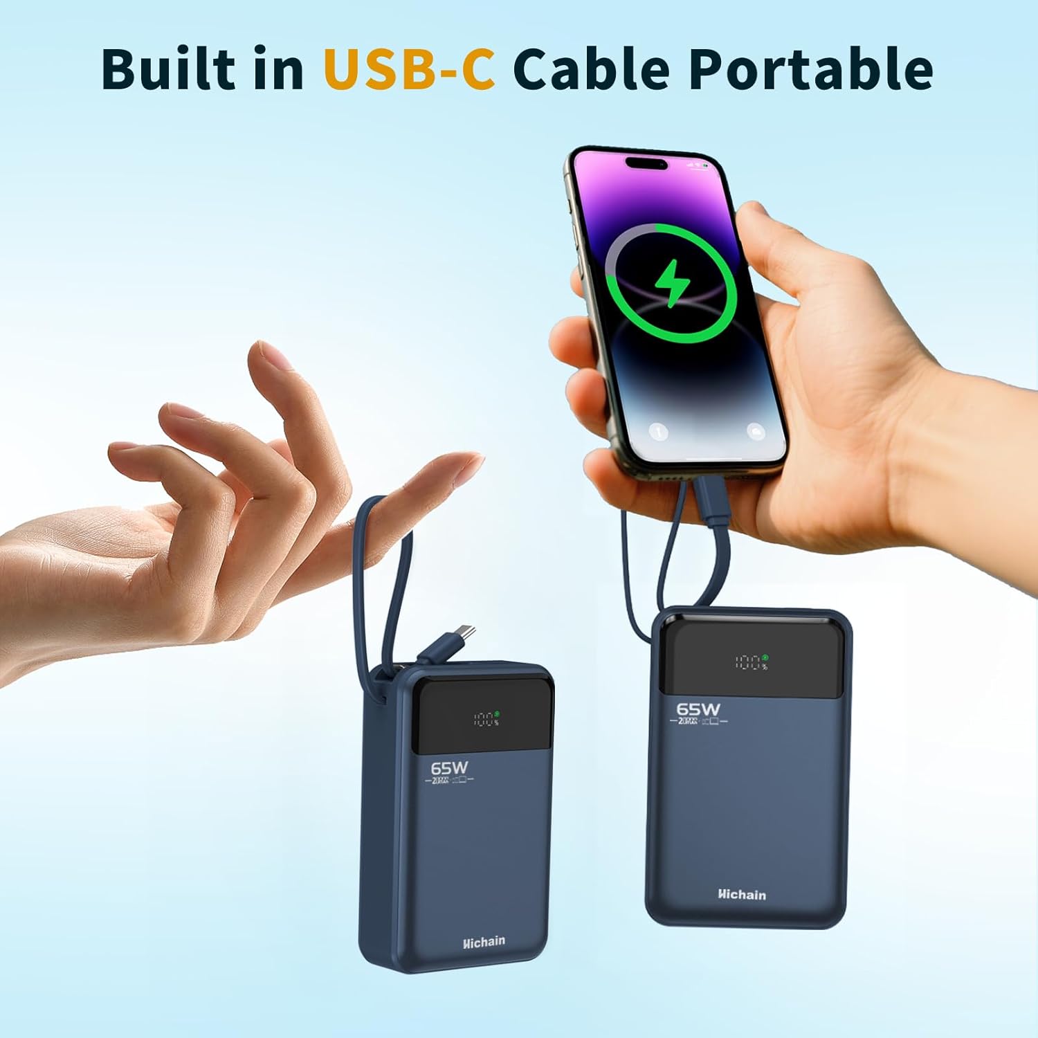 Hichain Power Bank iPhone 65W Ricarica Rapida 20000mAh - immagine 3