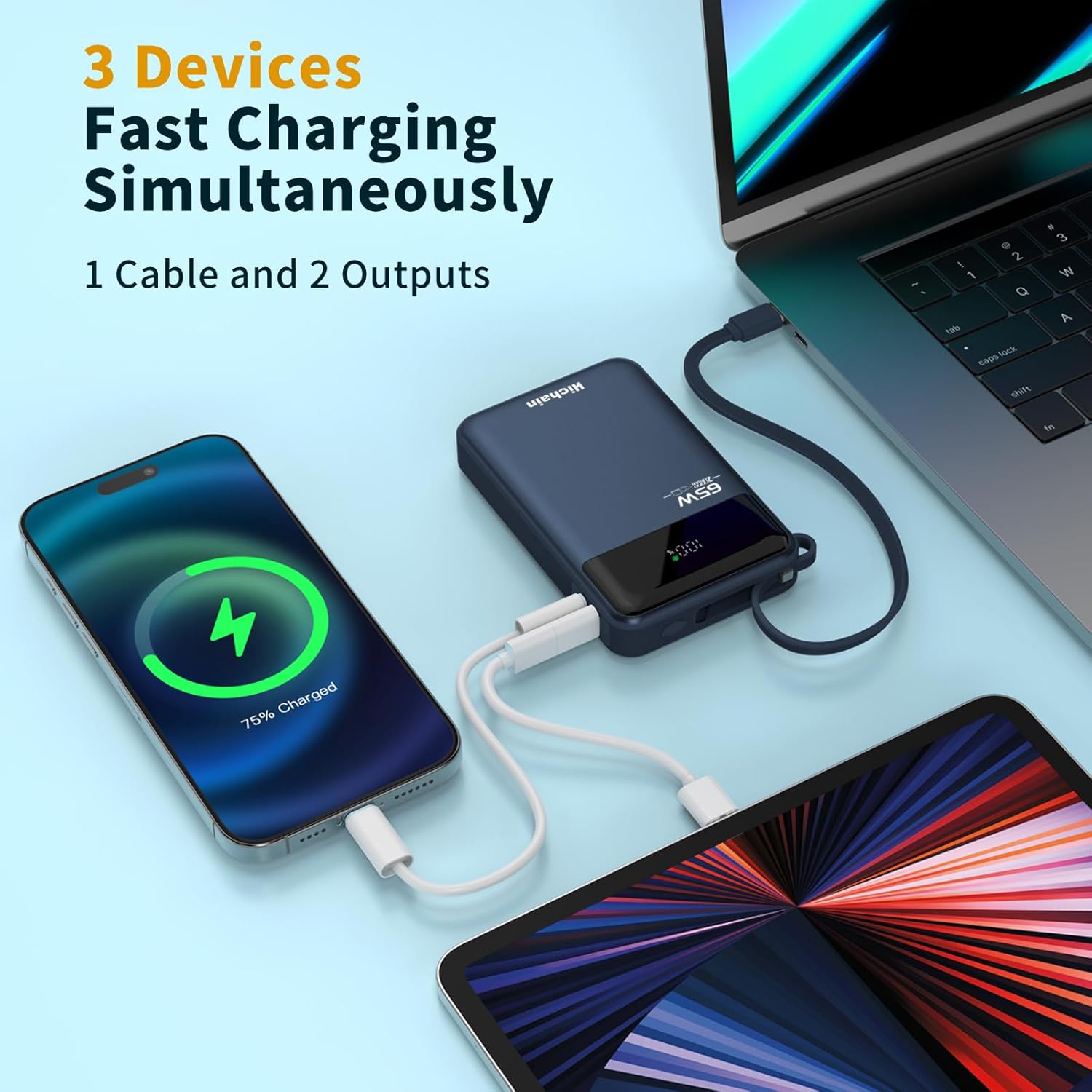 Hichain Power Bank iPhone 65W Ricarica Rapida 20000mAh - immagine 6