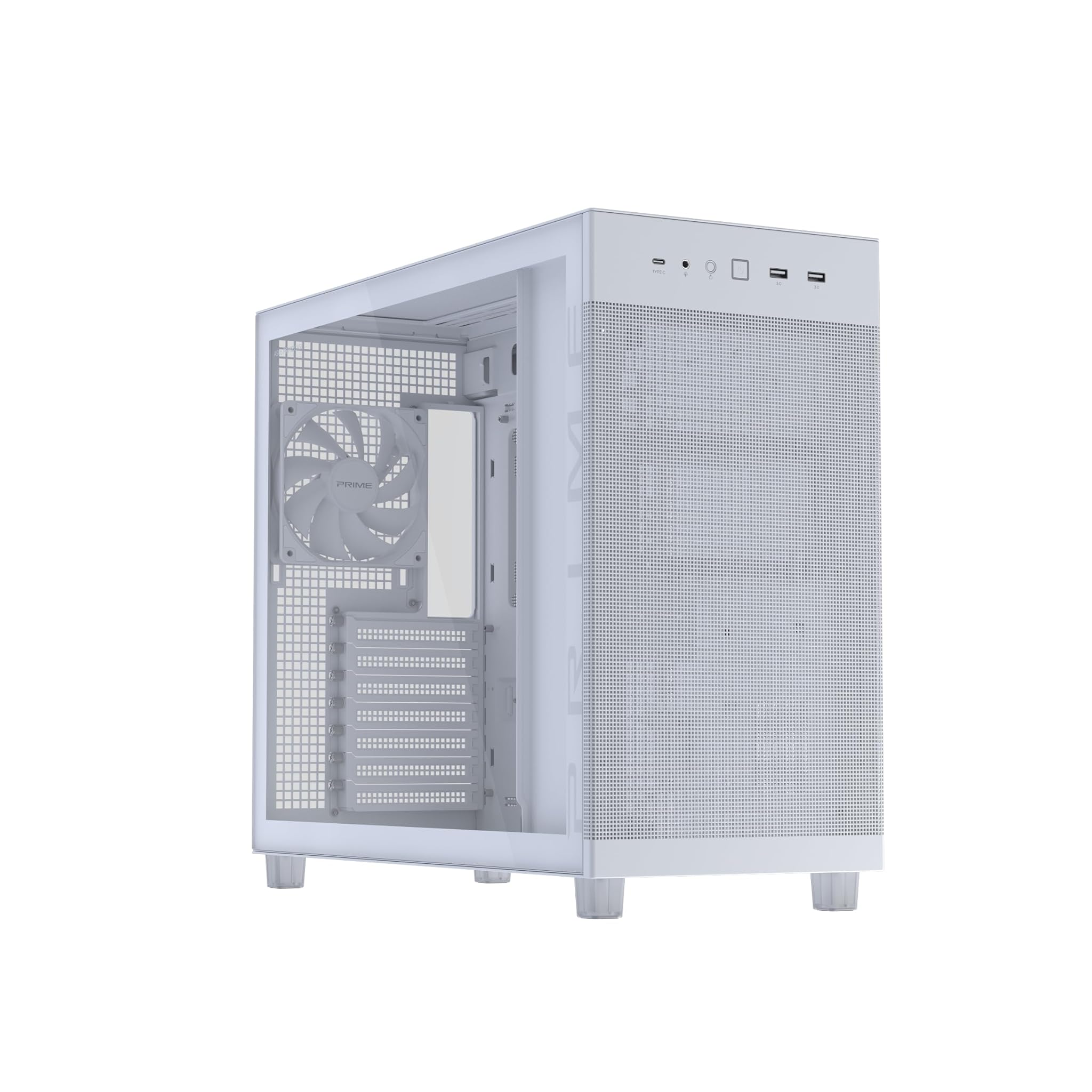 Asus Prime AP303 TG - Case ATX 44 Litri, Bianco
