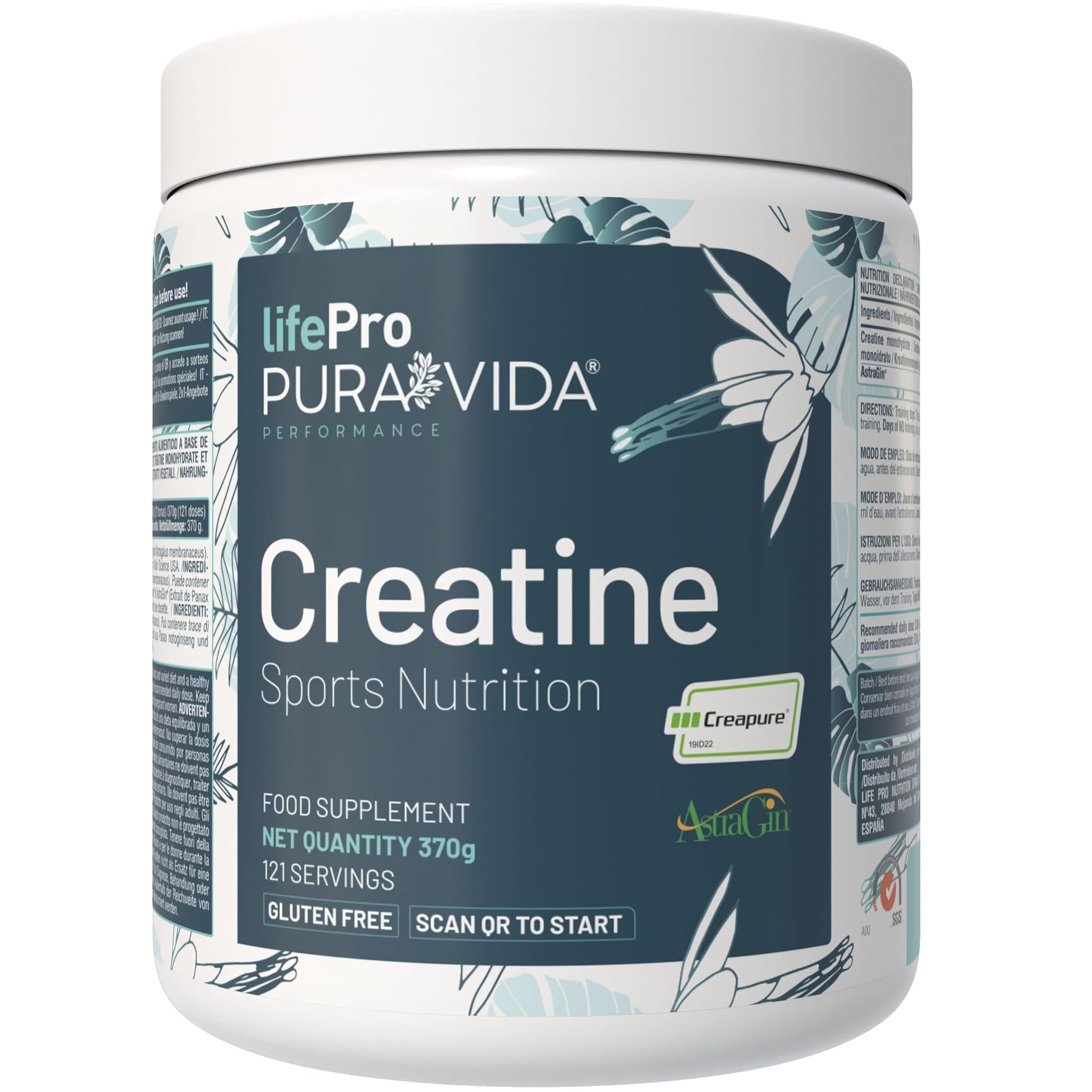 Creatina Monoidrata Creapure con AstraGin® – Fino al 35% di Assorbimento in Più vs Creapure® Sola – Micronizzata Pura Senza Gusto 4 Mesi – Vegana, Senza Glutine, Testata in Laboratorio – Qualità Ted