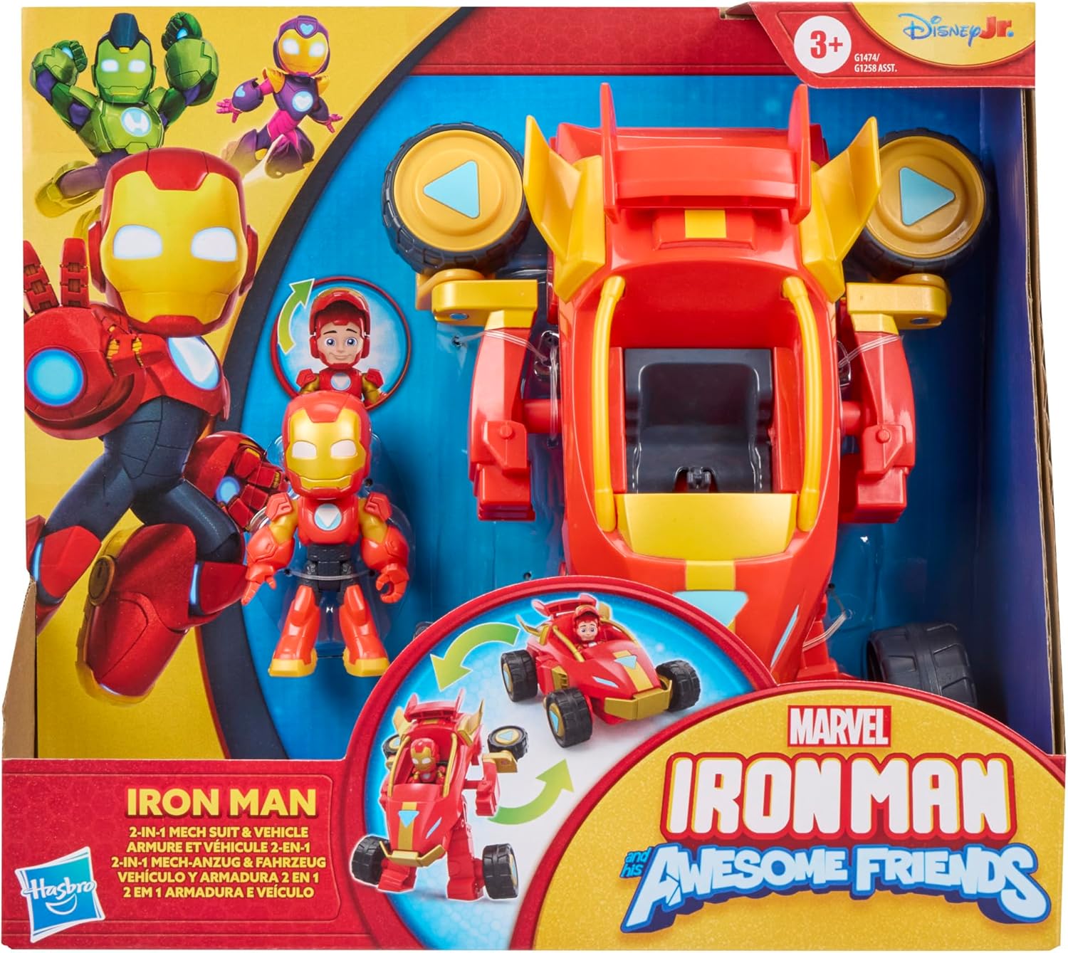 Hasbro Marvel Iron Man Armatura Mech e Veicolo 2 in 1 - immagine 2