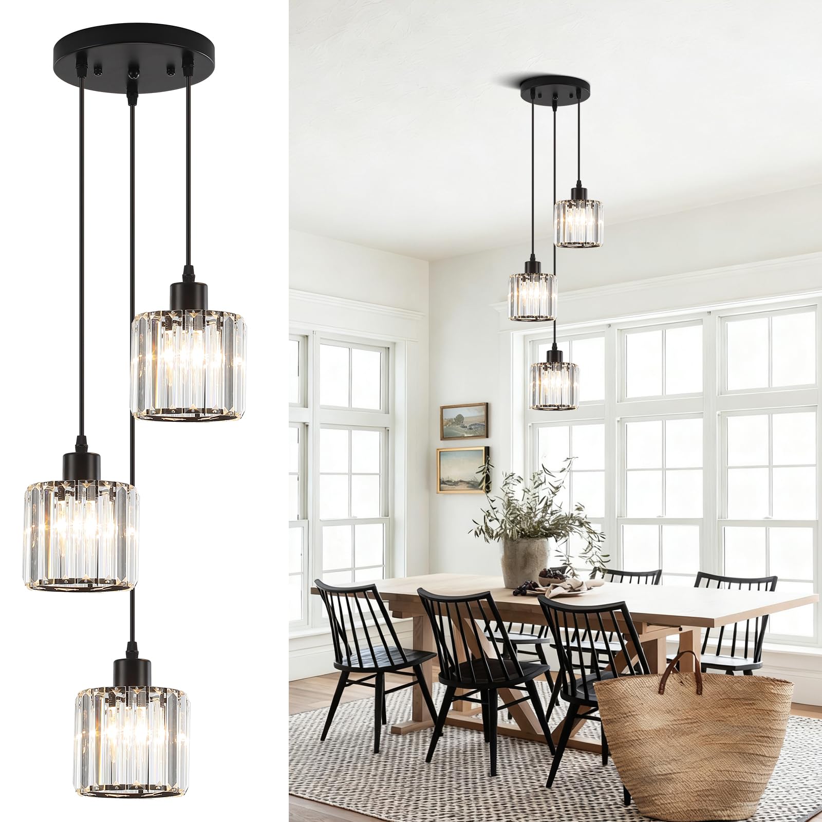 Lampadario Plafoniera a Soffitto in Cristallo E27