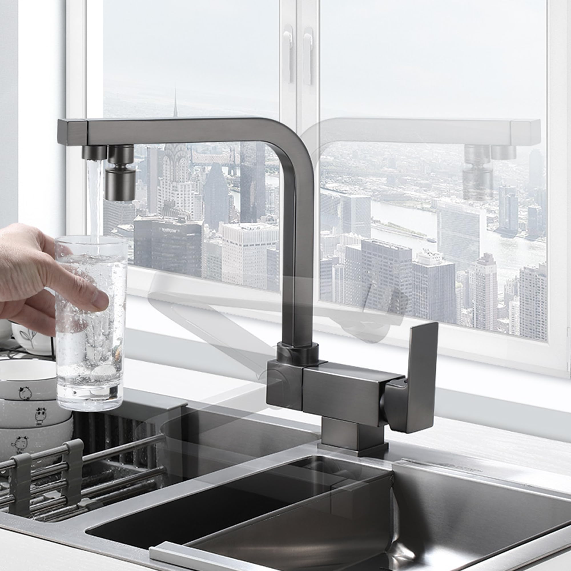 Rubinetto Sottofinestra Pieghevole in Ottone, Grigio