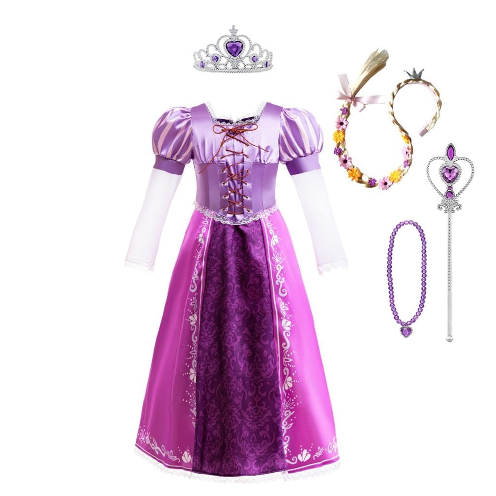 Lito Angels Vestito Costume Principessa Rapunzel Viola