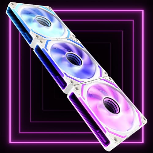 Asiahorse COSMIQ - Ventola PC RGB 120mm 3 Pezzi, Bianco