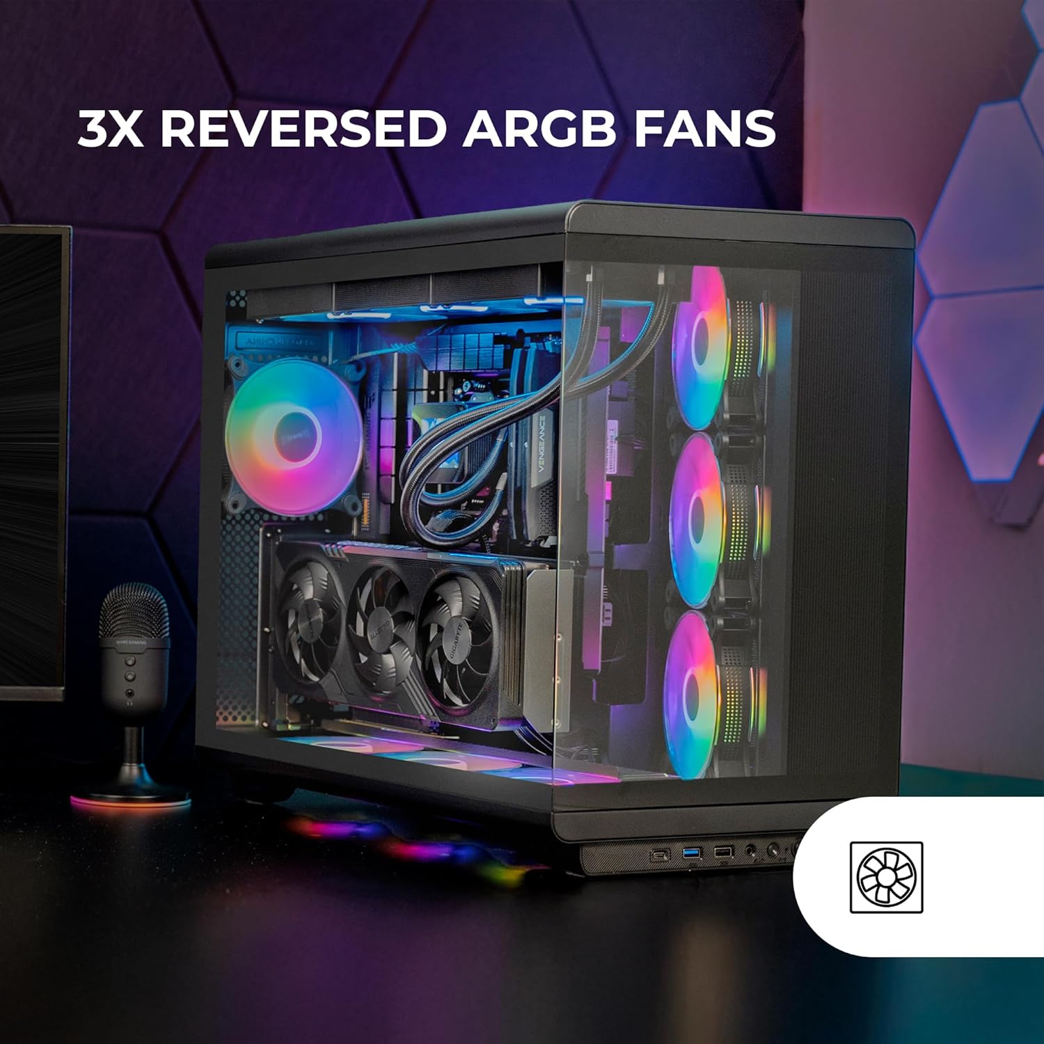 Mars Gaming MC-REV - Case Gaming ATX, Nero - immagine 3