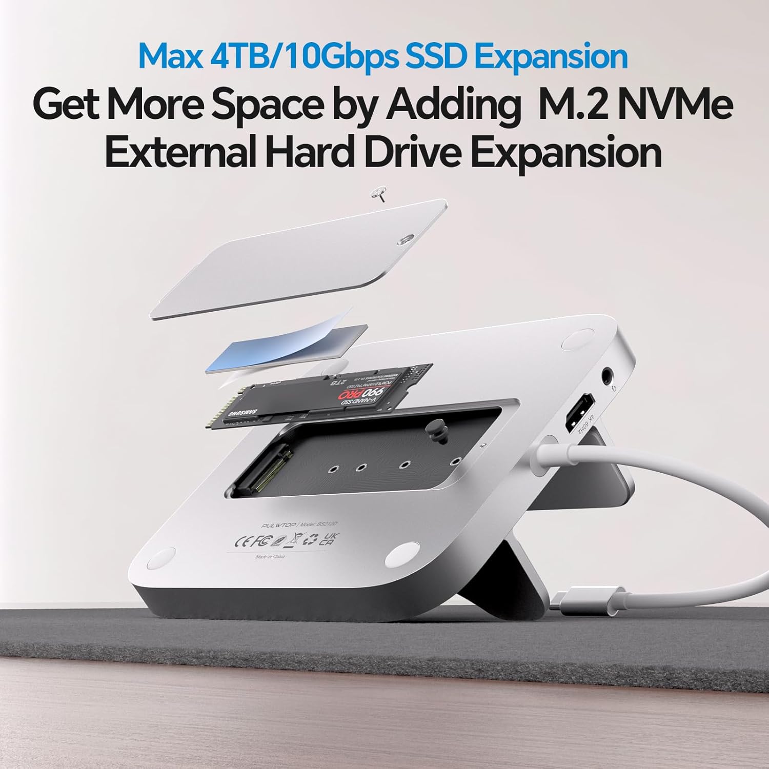 Pulwtop Mac Mini M4 Dock con SSD Enclosure 4TB e HDMI 4K - immagine 4