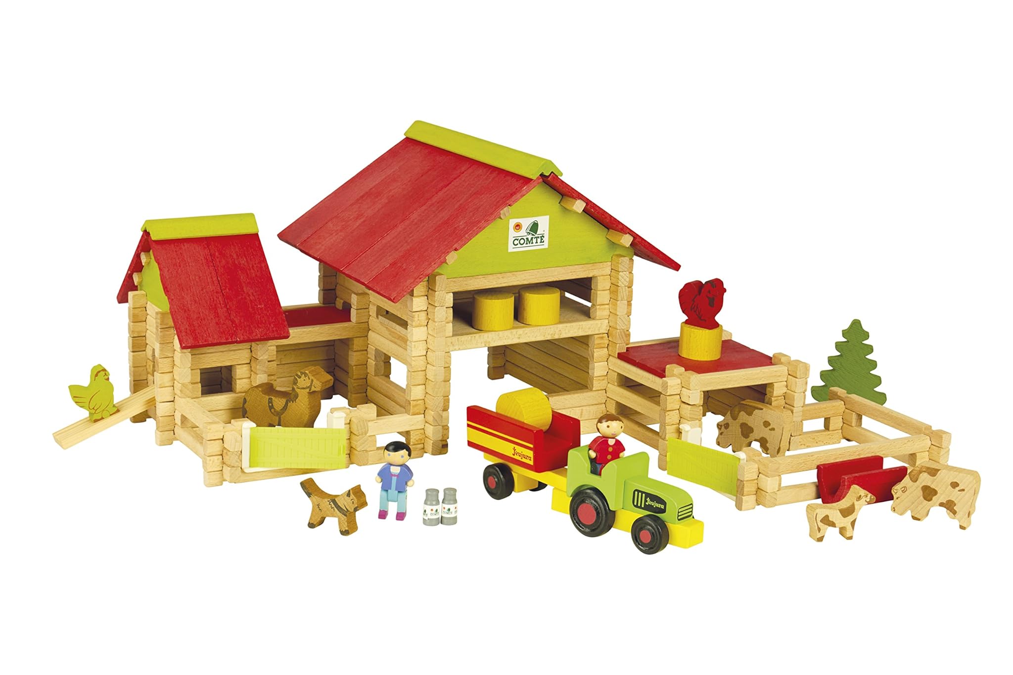 JEUJURA Grande ferme avec tracteur et animaux - 220 pieces