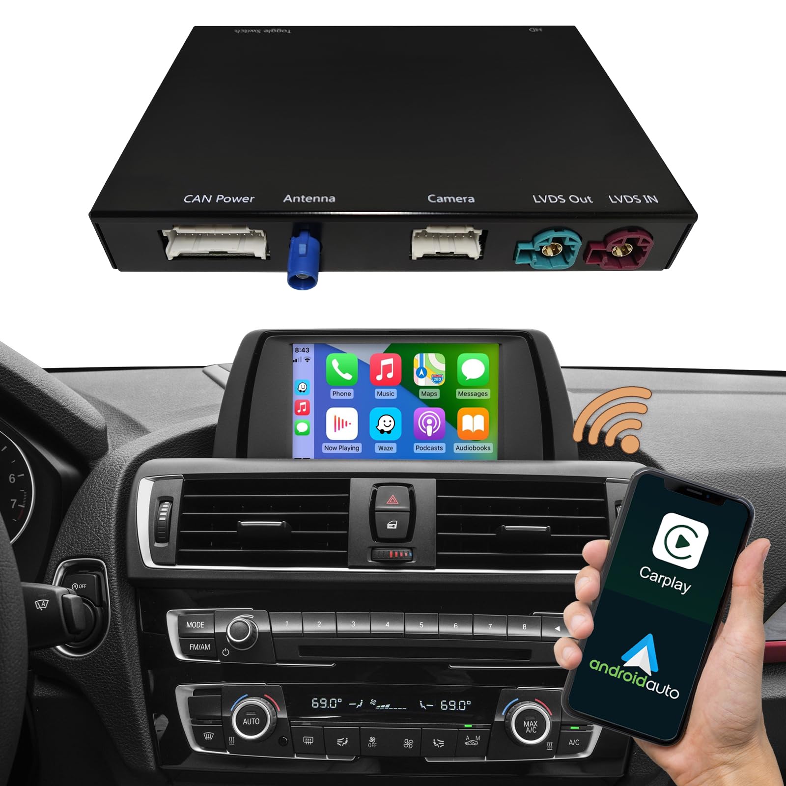 Carplay Retrofit Kit Decoder per BMW NBT Sistema 2012-2016
