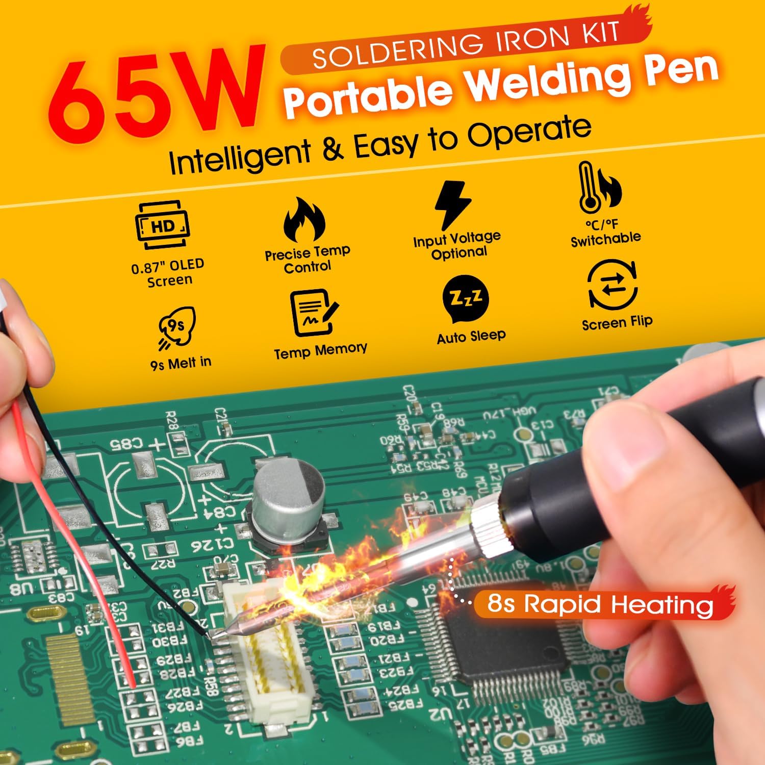 Set Saldatore Portatile 65W con 5 Punte - immagine 2