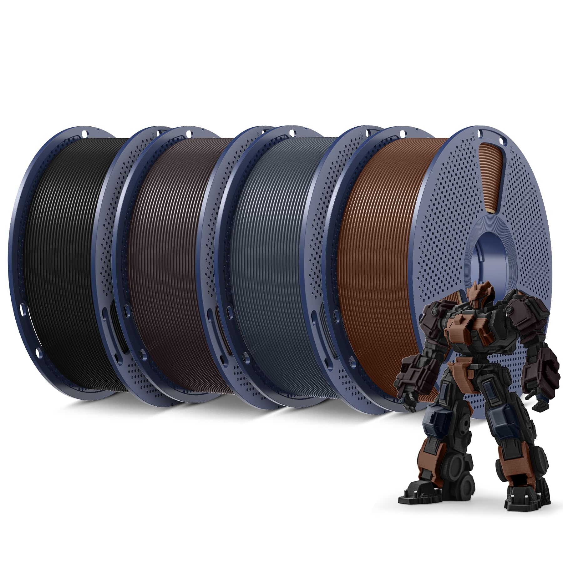 Sunlu 4KG PLA+ Filamento Stampanti 3D 1.75mm, 4 Bobine