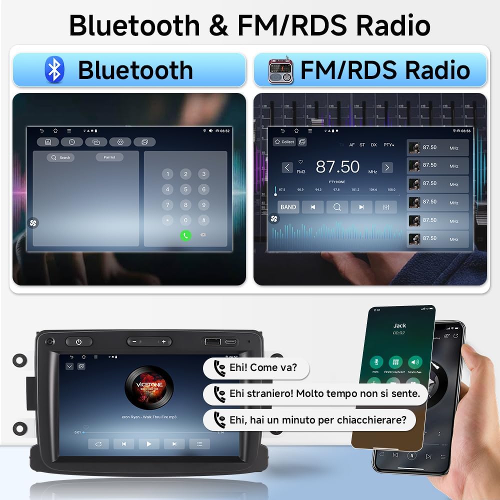 Autoradio Android 15 per Renault Dacia Duster Logan Sandero Dokker - immagine 6
