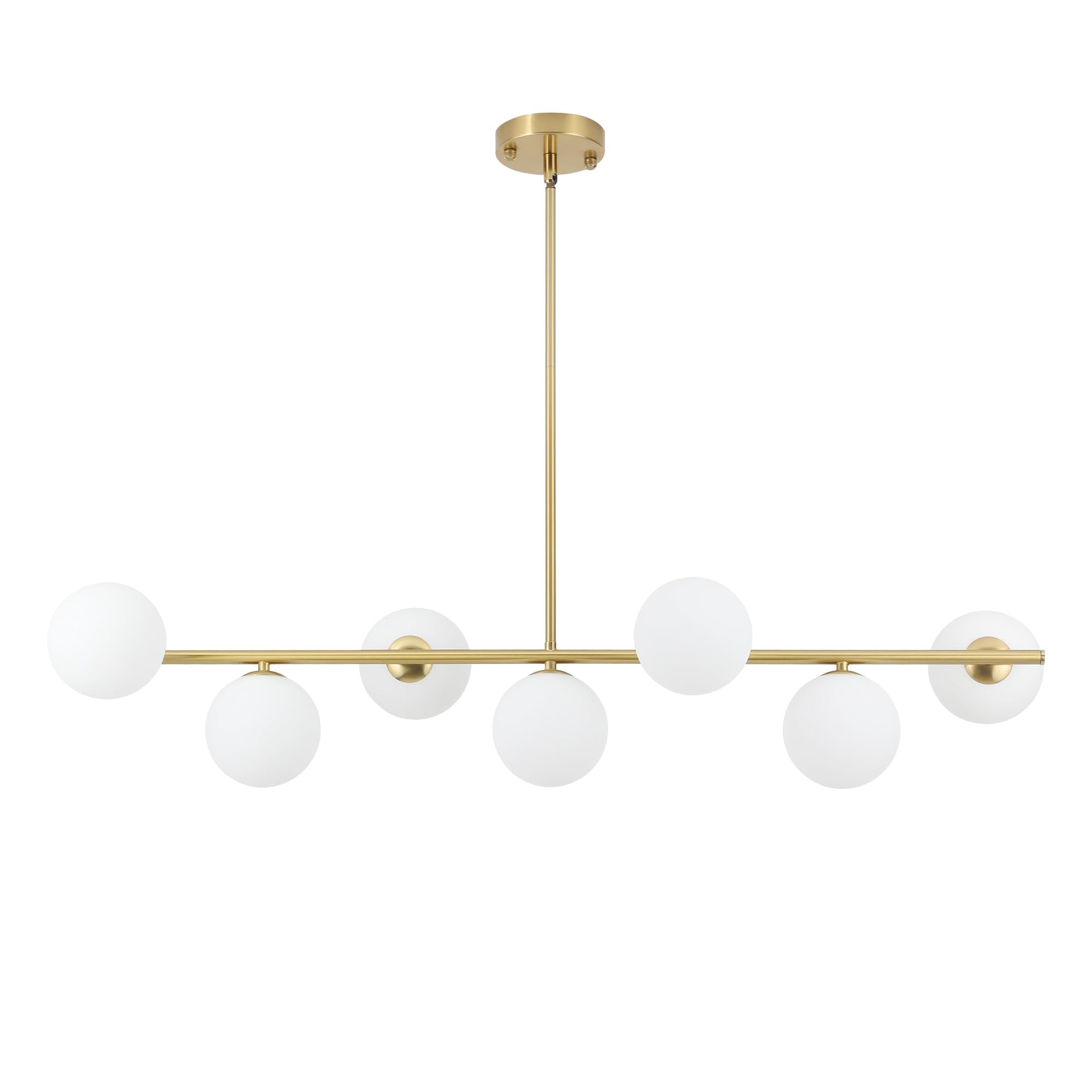 Lampadario Moderno Oro con Paralume Sferico in Vetro