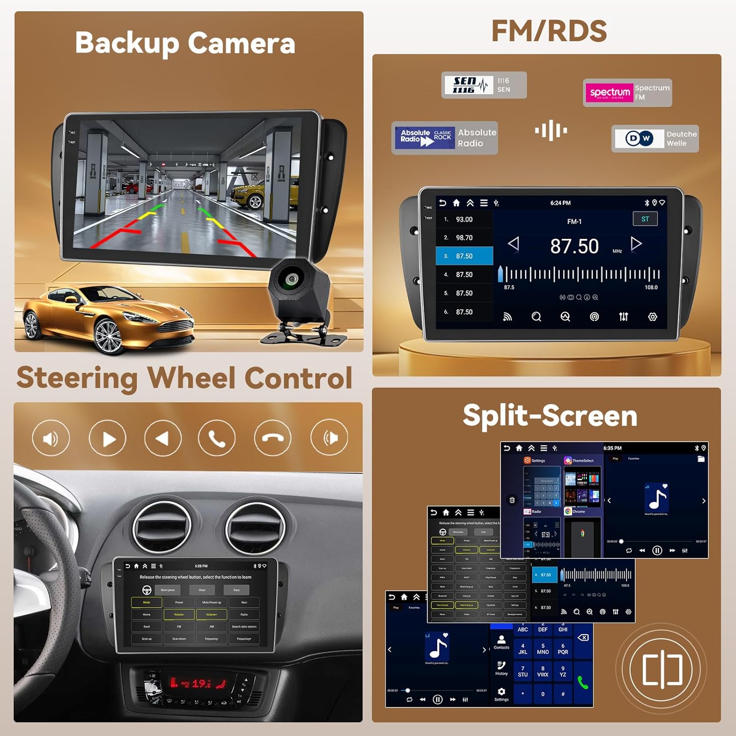 Hikity Android 15 Autoradio 9" per Seat Ibiza 2009-2013 - immagine 6