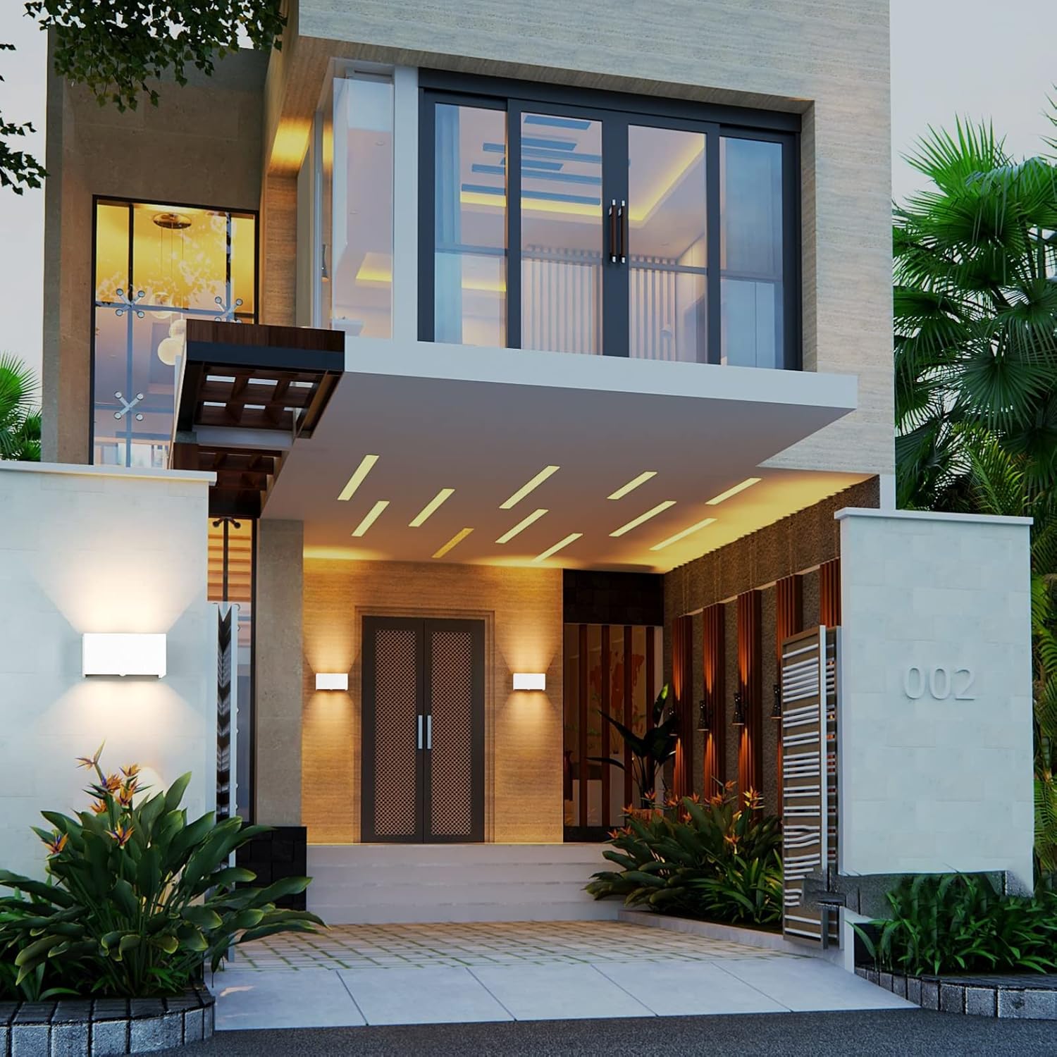 Klighten 2 Applique da Parete LED 24W con Sensore, Bianca - immagine 6